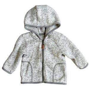 Carter's Infant Baby Hooded Zip Up Jacket 6M Soft Heather Gray Long Sleeve